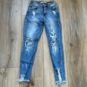 KanCan skinny jeans with holes size 24